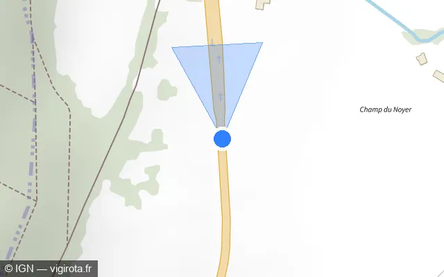 Vue plan de l'emplacement du radar tourelle à Quenoche