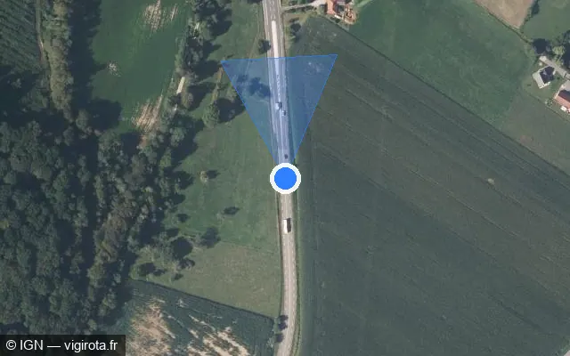 Vue satellite de l'emplacement du radar tourelle à Quenoche