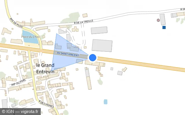 Vue plan de l'emplacement du radar tourelle à Civray
