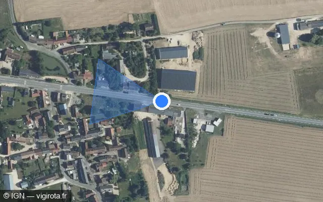 Vue satellite de l'emplacement du radar tourelle à Civray