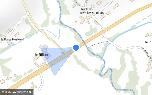 Vue plan de l'emplacement du radar tourelle à Plaintel