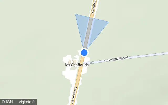 Vue plan de l'emplacement du radar tourelle à Allogny