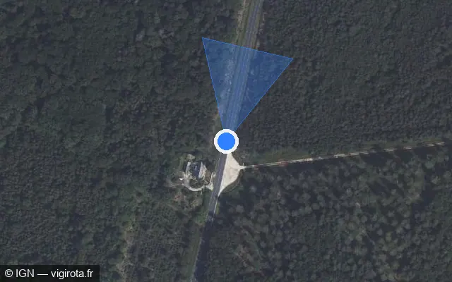 Vue satellite de l'emplacement du radar tourelle à Allogny