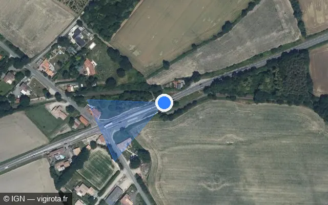 Vue satellite de l'emplacement du radar tourelle à Aizenay