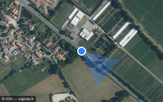 Vue satellite de l'emplacement du radar tourelle à Chavagnes-en-Paillers