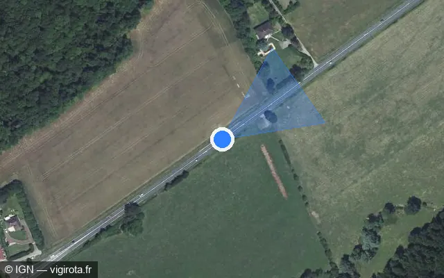 Vue satellite de l'emplacement du radar tourelle à Behonne