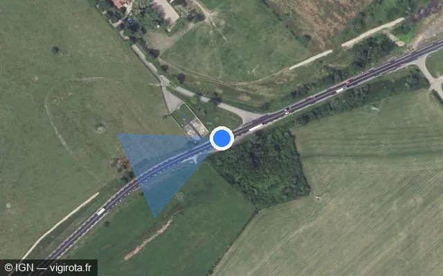Vue satellite de l'emplacement du radar tourelle à Ibigny