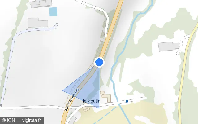 Vue plan de l'emplacement du radar tourelle à Giel-Courteilles