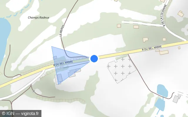 Vue plan de l'emplacement du radar tourelle à Grosmagny