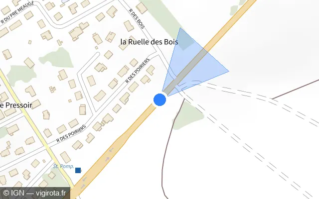 Vue plan de l'emplacement du radar tourelle à Combles-en-Barrois