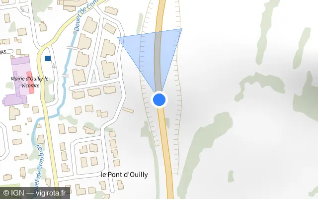 Vue plan de l'emplacement du radar tourelle à Ouilly-le-Vicomte