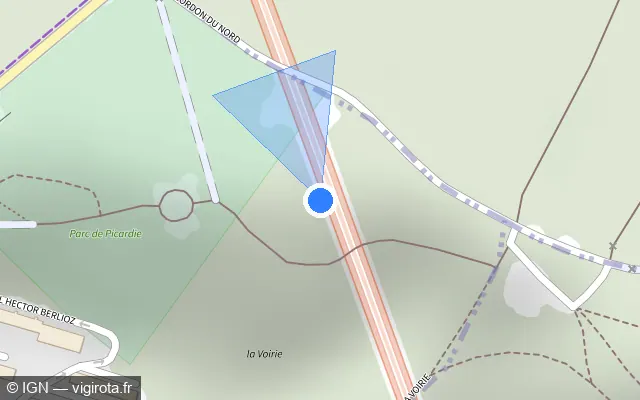 Vue plan de l'emplacement du radar fixe à Ville-d'Avray