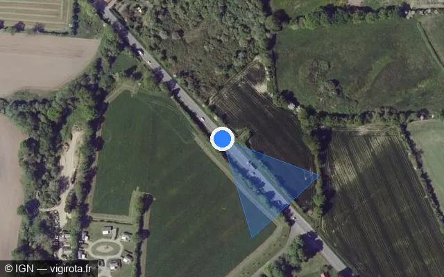 Vue satellite de l'emplacement du radar tourelle à Saint-Pair-sur-Mer