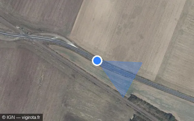 Vue satellite de l'emplacement du radar tourelle à Bengy-sur-Craon