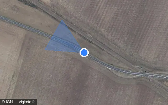 Vue satellite de l'emplacement du radar tourelle à Bengy-sur-Craon