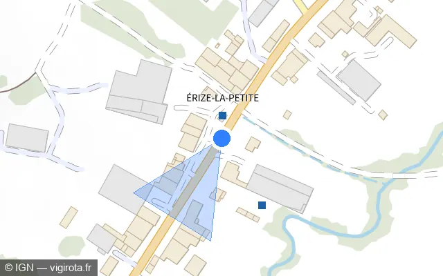 Vue plan de l'emplacement du radar tourelle à Érize-la-Petite