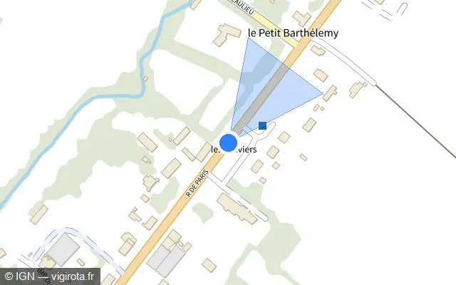 Vue plan de l'emplacement du radar tourelle à Charencey