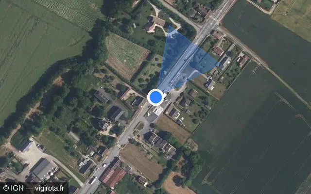 Vue satellite de l'emplacement du radar tourelle à Charencey