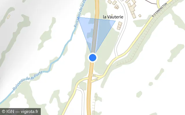 Vue plan de l'emplacement du radar tourelle à Clécy