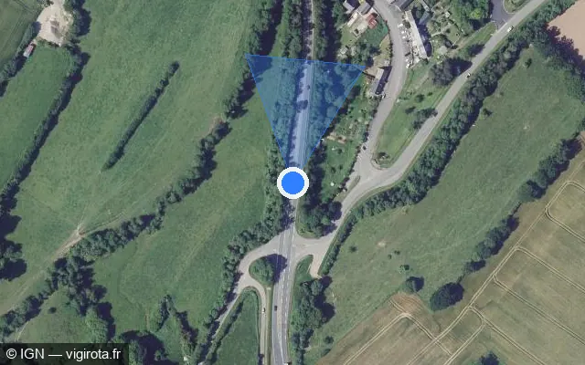 Vue satellite de l'emplacement du radar tourelle à Clécy