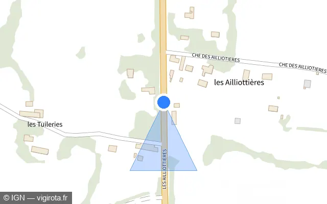 Vue plan de l'emplacement du radar tourelle à Le Pin-la-Garenne