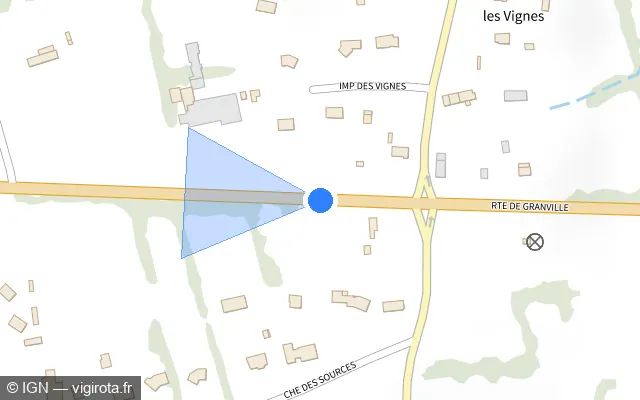 Vue plan de l'emplacement du radar tourelle à Noues de Sienne
