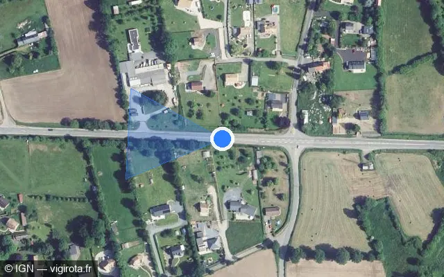 Vue satellite de l'emplacement du radar tourelle à Noues de Sienne
