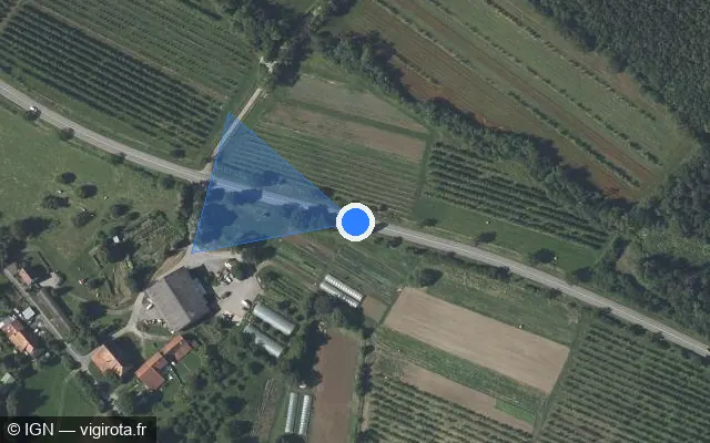 Vue satellite de l'emplacement du radar tourelle à Rimsdorf