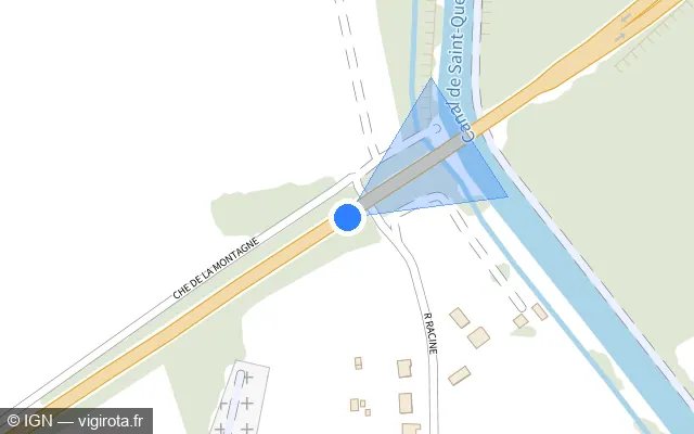 Vue plan de l'emplacement du radar tourelle à Mennessis