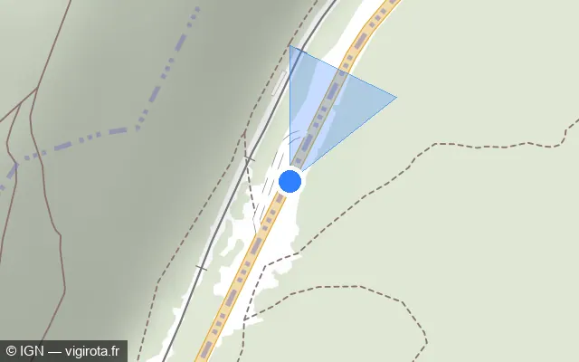 Vue plan de l'emplacement du radar tourelle à Montperreux