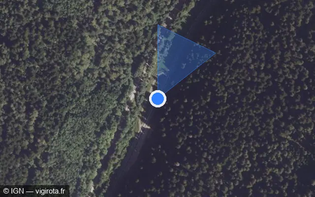 Vue satellite de l'emplacement du radar tourelle à Montperreux