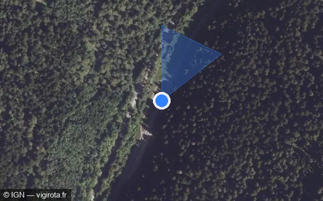 Vue satellite de l'emplacement du radar tourelle à Montperreux
