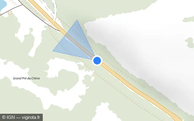 Vue plan de l'emplacement du radar tourelle à Les Bréseux