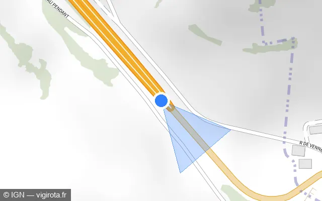 Vue plan de l'emplacement du radar tourelle à Fuans