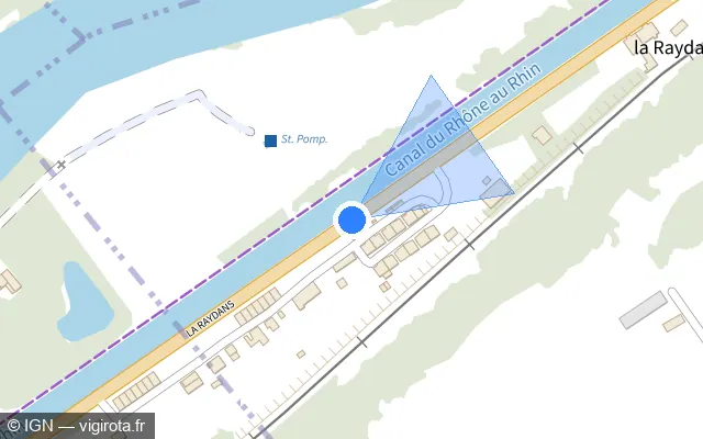 Vue plan de l'emplacement du radar tourelle à Étouvans