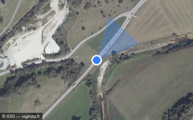 Vue satellite de l'emplacement du radar tourelle à Maisons-du-Bois-Lièvremont