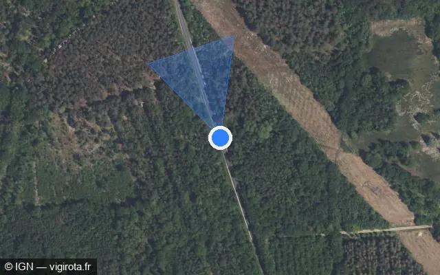 Vue satellite de l'emplacement du radar tourelle à Marcilly-en-Villette