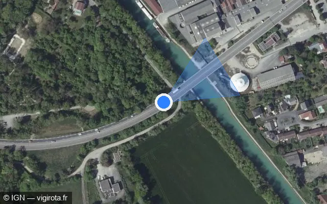 Vue satellite de l'emplacement du radar tourelle à Châlons-en-Champagne
