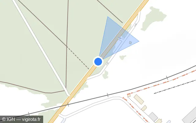 Vue plan de l'emplacement du radar tourelle à Monnaie