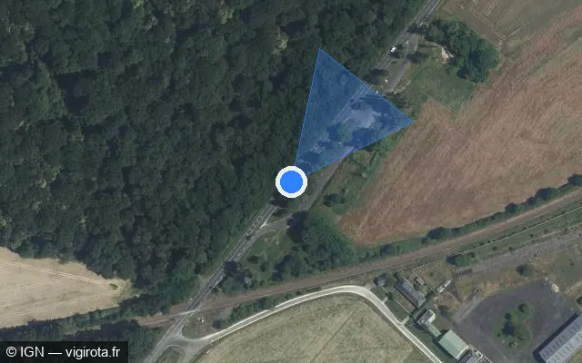 Vue satellite de l'emplacement du radar tourelle à Monnaie