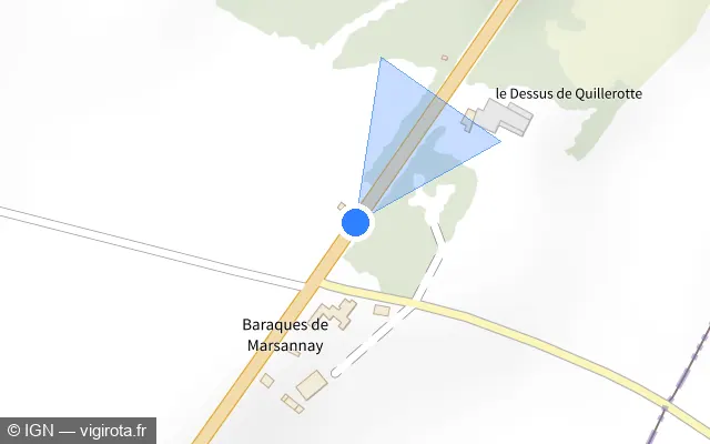 Vue plan de l'emplacement du radar tourelle à Marsannay-le-Bois