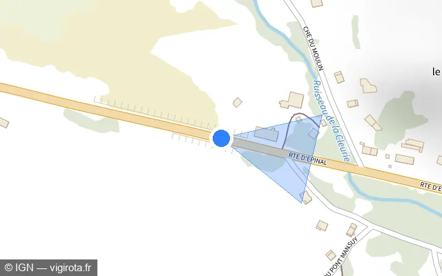 Vue plan de l'emplacement du radar tourelle à Liézey