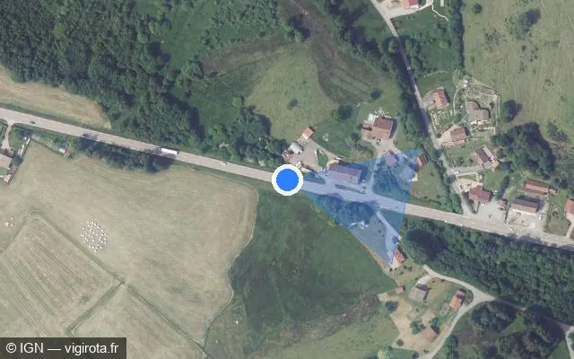 Vue satellite de l'emplacement du radar tourelle à Liézey