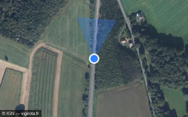 Vue satellite de l'emplacement du radar tourelle à Luitré-Dompierre