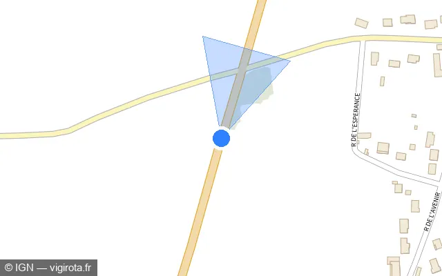 Vue plan de l'emplacement du radar tourelle à Chartainvilliers