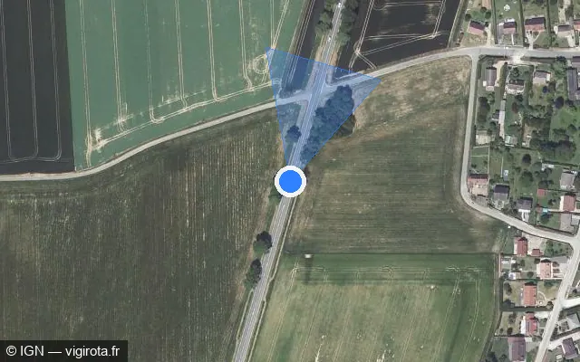 Vue satellite de l'emplacement du radar tourelle à Chartainvilliers
