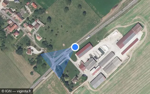 Vue satellite de l'emplacement du radar tourelle à Villers-Chemin-et-Mont-lès-Étrelles