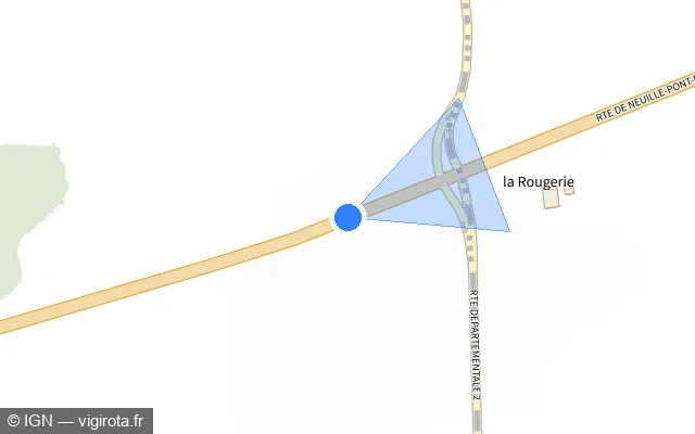 Vue plan de l'emplacement du radar tourelle à Rouziers-de-Touraine