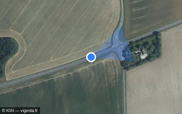 Vue satellite de l'emplacement du radar tourelle à Rouziers-de-Touraine
