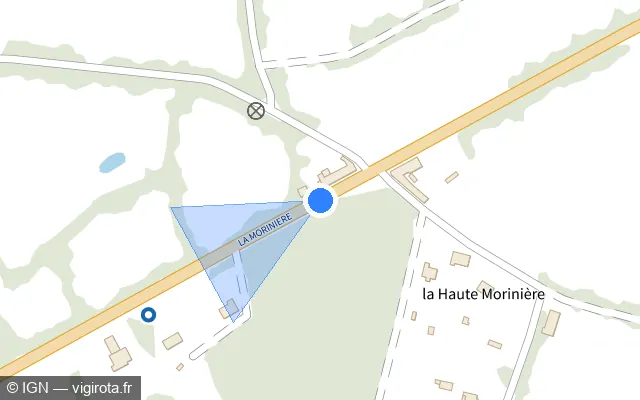 Vue plan de l'emplacement du radar tourelle à La Ferrière